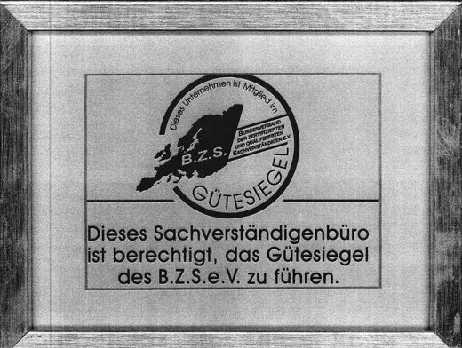 Zertifikat 1 der Verwaltungsunion GmbH bzw. von Mirko Hinz